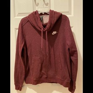 Like New! Nike cowl neck hoodie, maroon, large